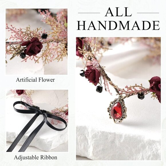 Fairy Flower Crown Womens Woodland Elf Costume Jewelry Cosplay Accessory